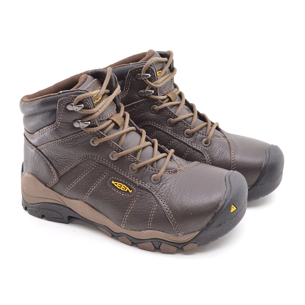 KEEN Santa Fe Brown Leather Aluminum Toe Boots 6 W New